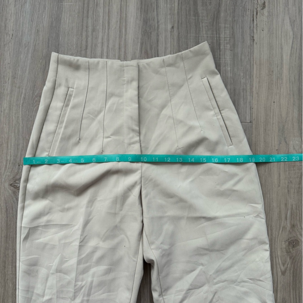 Zara Cream High Waisted Pants - Picture 10 of 12